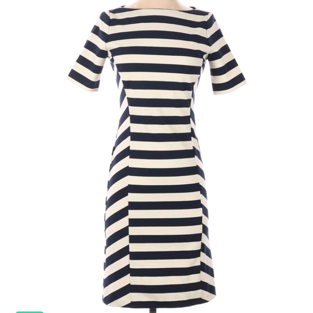 NWT Tory Burch Augusta navy and ivory dress